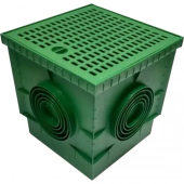 Ревизионный колодец для ливневки с решеткой TOP- 30*30*30см, Зеленый, Hydrosistems