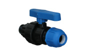 Кран шаровой компрессионный с наружной резьбой / цанга ПНД (PE) PN10 Ø25*3/4", RTP