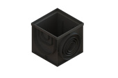 Дождеприемник квадратный ливневой PolyMax Basic (400x400x391), с подключением к лоткам
