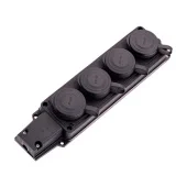 Блок из 4 резиновых розеток 2P+E с крышкой Konza MK107