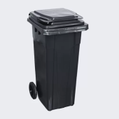 Бак мусорный пластиковый с колесами и крышкой 120L, Черный