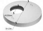 Крышка железобетонная D=1.5m; d=150mm
