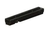 Лоток водоотводный POLYMAX BASIC DN100 H120 с решеткой чугунной С250 (1000x160x120)