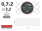 Декоративная сетка, ОЦ.; d.2.2, H-0.70m, L-2.00m 40*40мм