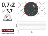 Декоративная сетка, ОЦ.; d.3.7, H-0.70m, L-2.00m 60*60мм