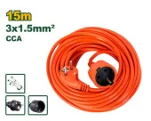 Удлинитель электрический, оранжевый (1 гнездо) сечением 3*1,5mm²; 15m; 10A-250V; JDEJAG04 Jadever