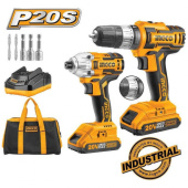 Набор: Шуруповерт и Винтоверт Ударный на Аккумуляторе Li-Ion 20V/2*2A INGCO CKLI2006