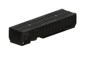 Лоток водоотводный POLYMAX BASIC DN200 H200 с решеткой чугунной С250 (1000x260x200)