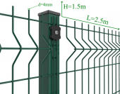 Еврозабор (секция), оцинкованный POV, zinc; d=4.0, H=1.50m, L-2.50m (зелёный)