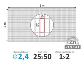 Сетка сварная для клеток и габионов, оцинкованная; Ø2,4мм; 1м*2м (ячейка 25*50мм)