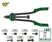 Набор инструмента для установки заклёпок (M3/M4/M5/M6/M8/M10/M12) по 10 шт