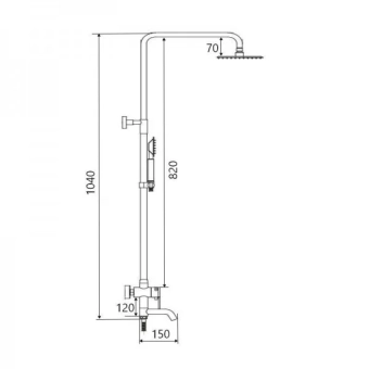 Душевая колонна из нержавеющей стали Zerix DAX-009-J INOX