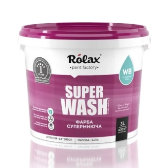 Краска супермоющаяся акриловая "SUPER WASH" 1,4kg; Белая, матовая