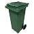 Пластиковый контейнер с крышкой и колесами, 120 л, зеленый (HDPE)