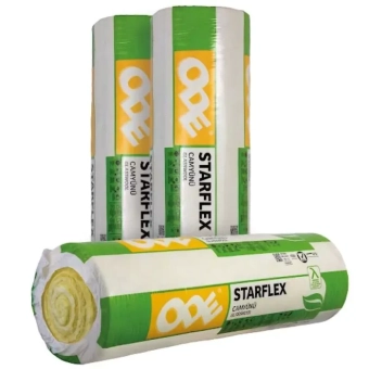 Вата минеральная в рулоне Ode Starflex AFK ; 10000*1200*50мм + покрытие алюминиевой фольгой Al (1рул - 12м²)