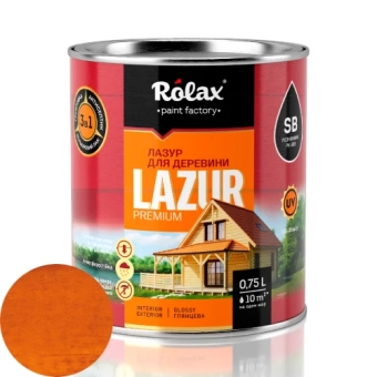 Лазурь Алкидная для дерева, Махагон, LAZUR Rolax 0.75л
