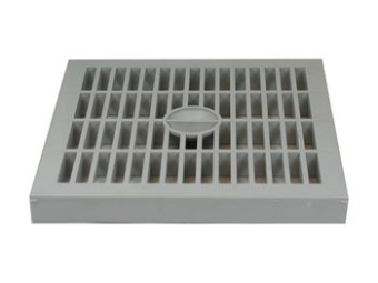 П-колодец "Compact", решетка PVC 200х200 мм (серая) MufleSystem