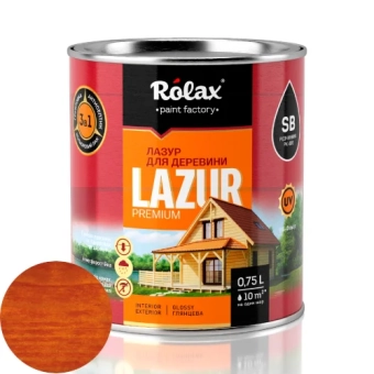 Лазурь Алкидная для дерева, Вишня, LAZUR Rolax 0.75л