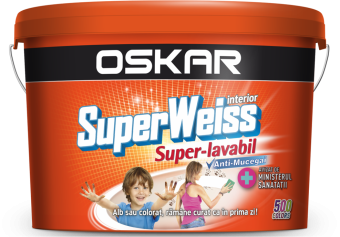 Краска Супер Моющаяся OSKAR SuperWeiss, 2,5л