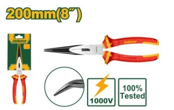Длинногубцы с диэлектрическими ручками, загнутые, 200мм 1000V; Jadever