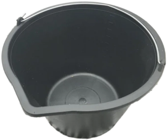Ведро строительное 12L, пластик, с носиком, черный, Инагропром