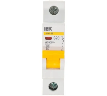 IEK Автоматический выключатель BA47-29M 1P 20A 4.5Ka х-ка C