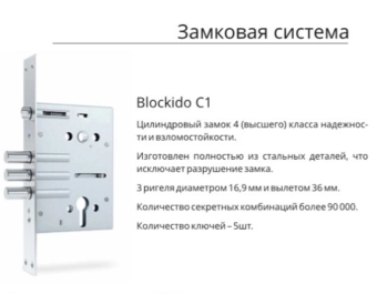 Входная металлическая дверь Torex Delta M10, Бетон известковый/Бетон известковый, 2 замка Blickido
