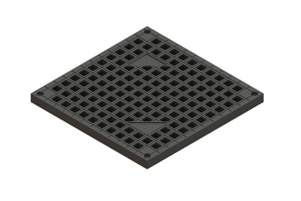 Решетка ливневая пластиковая PolyMax Basic для дождеприемника 400х400 A15 (388x388x24)