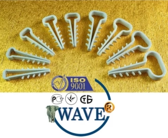 Дюбель зажим для плоских кабелей - 25*12mm, тип "Ёлочка", Wave, (100шт)