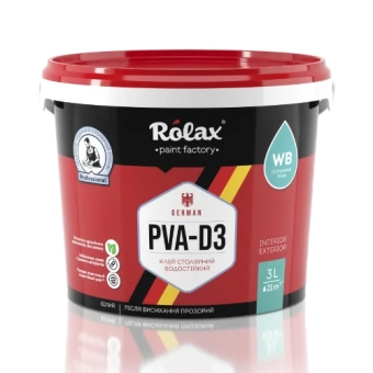 Клей водостойкий для столярных работ "GERMAN PVA-D3" 350мл Rolax