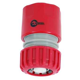 Коннектор с аквастопом 3/4" для шланга 3/4" INTERTOOL GE-1021